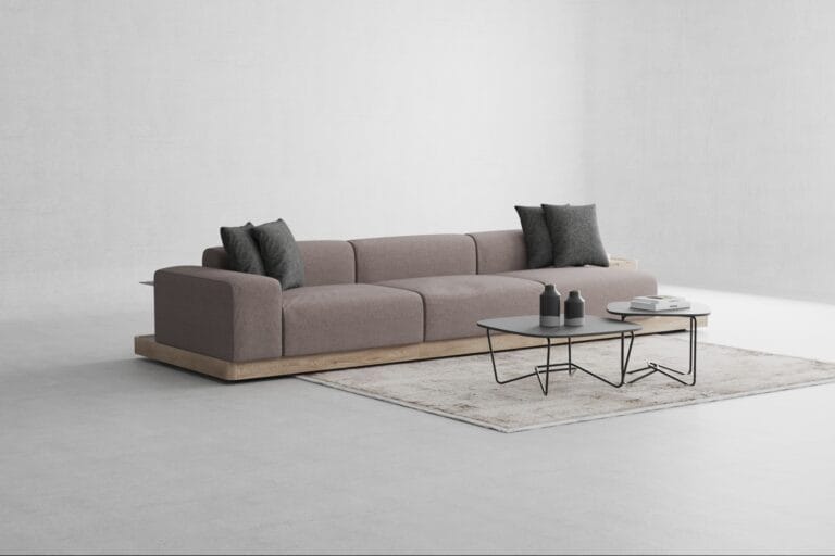 3D furniture studio rendering of a modern sofa – Intervibe Studio