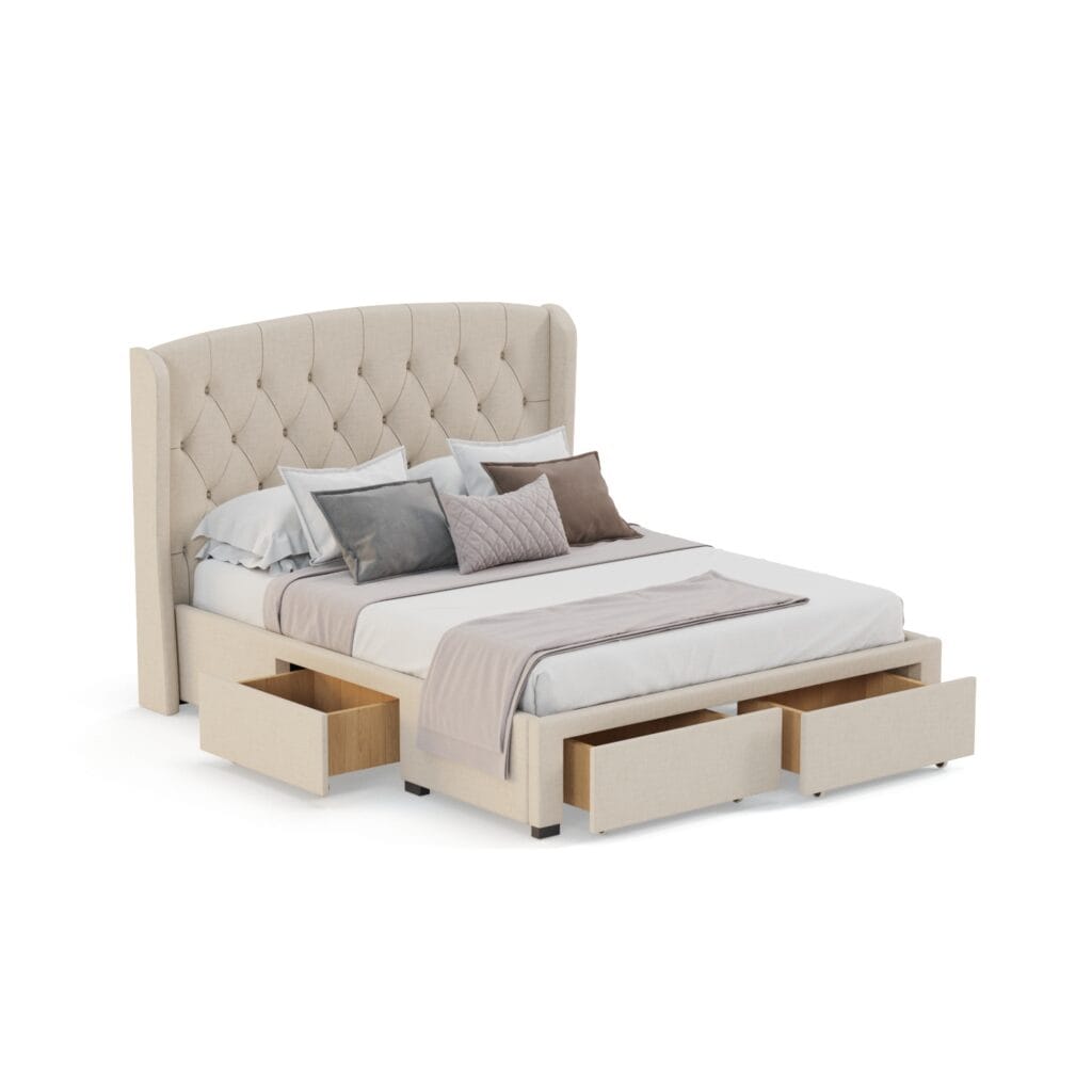 Storage bed frame visualization