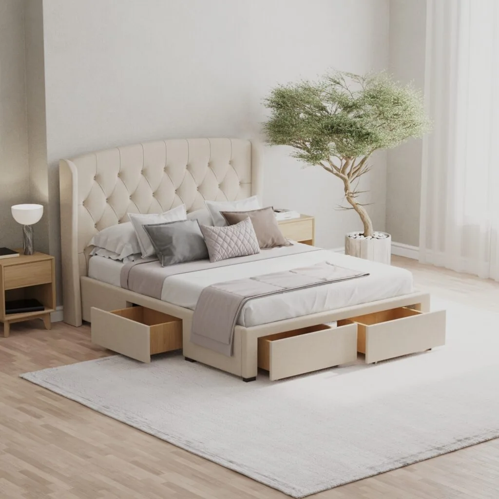 Storage bed frame visualization