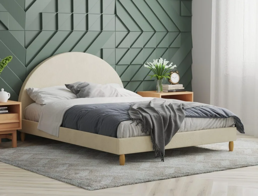 Modern bed frame 3D visualization