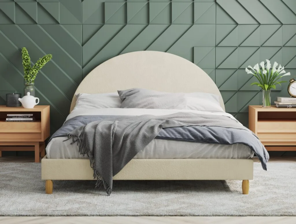 Modern bed frame 3D visualization