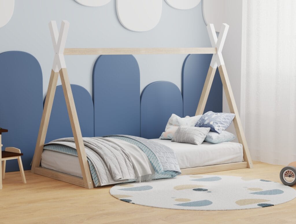 Kids bed frame 3D render