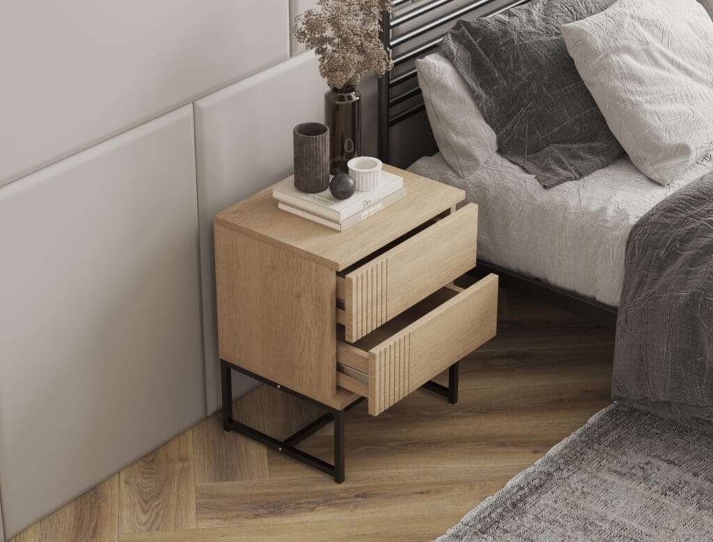 Oak nightstand with drawer – Intervibe Studio