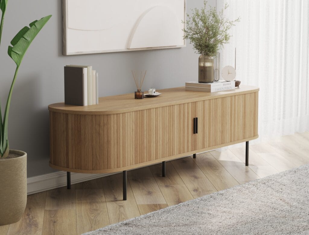 Credenza with wood finish – 3D furniture visualization by Intervibe Studio