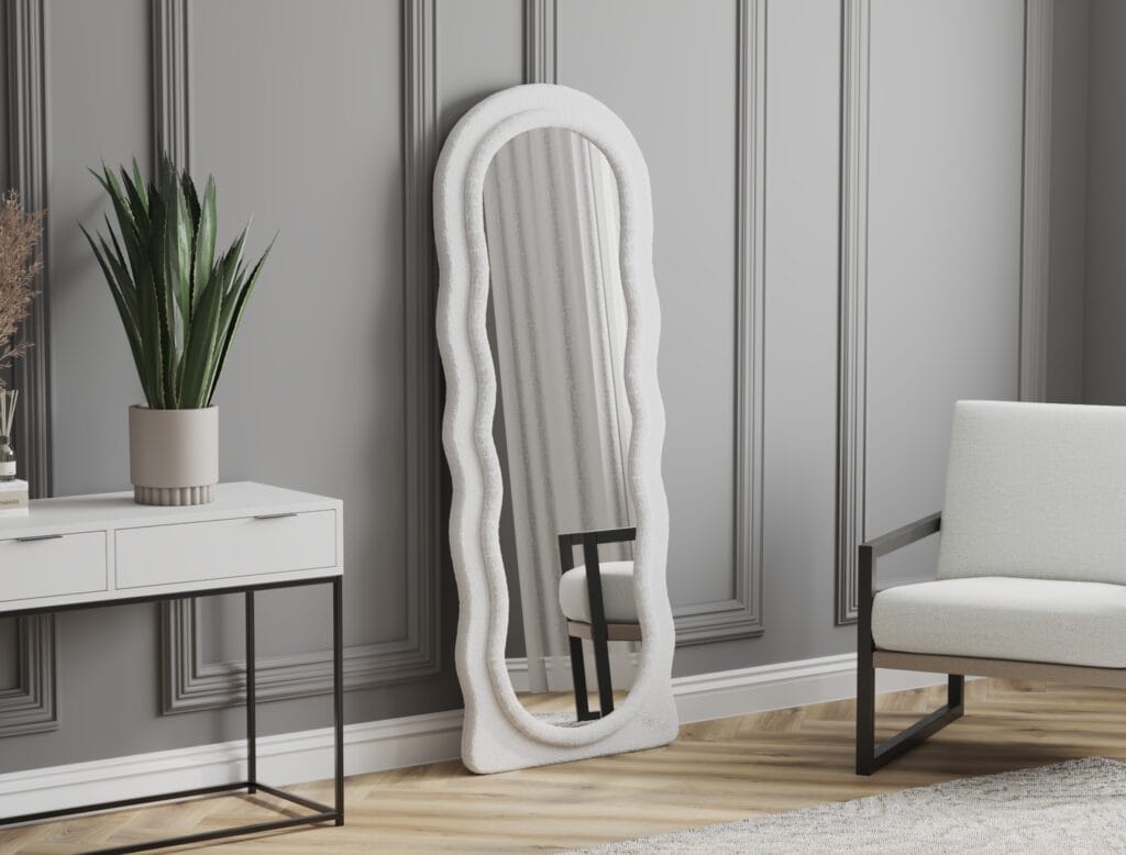 Modern full-length decorative mirror with unique frame design