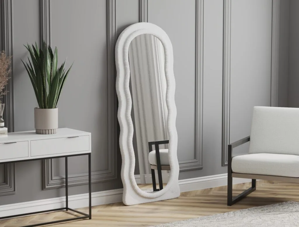 Modern full-length decorative mirror with unique frame design