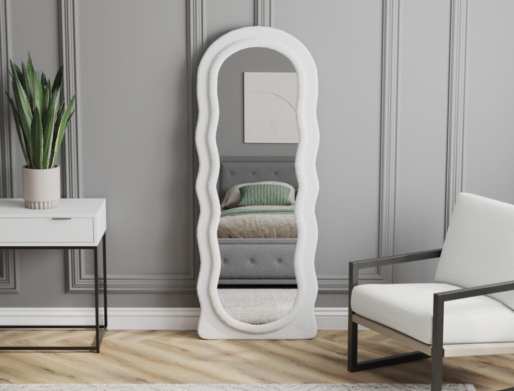 Modern full-length decorative mirror with unique frame design