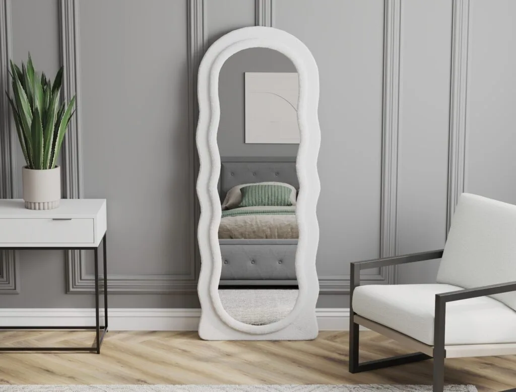 Modern full-length decorative mirror with unique frame design
