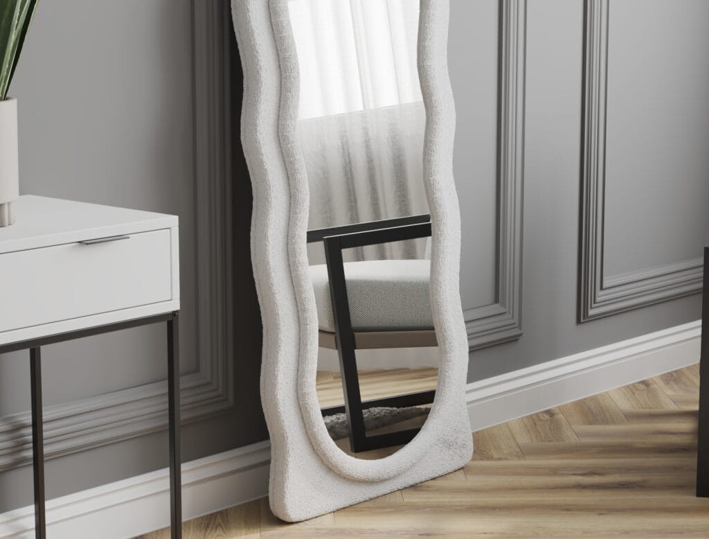 Modern full-length decorative mirror with unique frame design