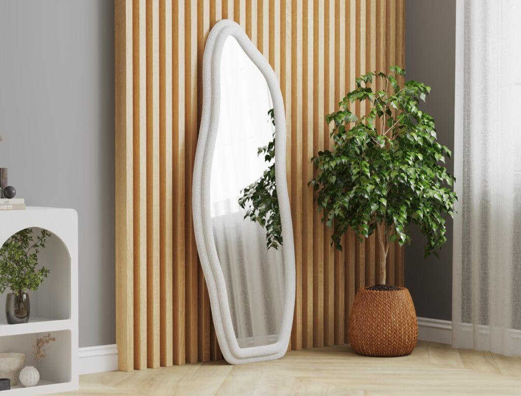 Modern full-length decorative mirror with unique frame design