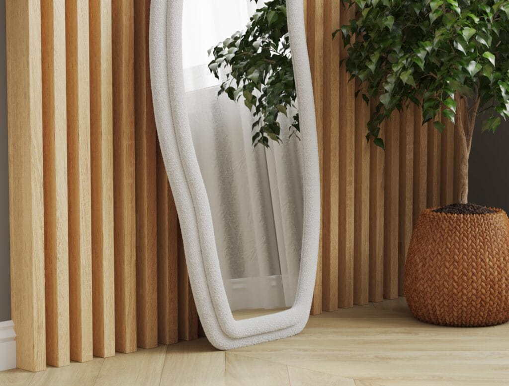 Modern full-length decorative mirror with unique frame design