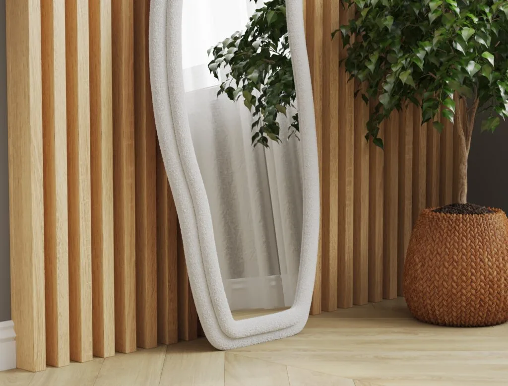 Modern full-length decorative mirror with unique frame design