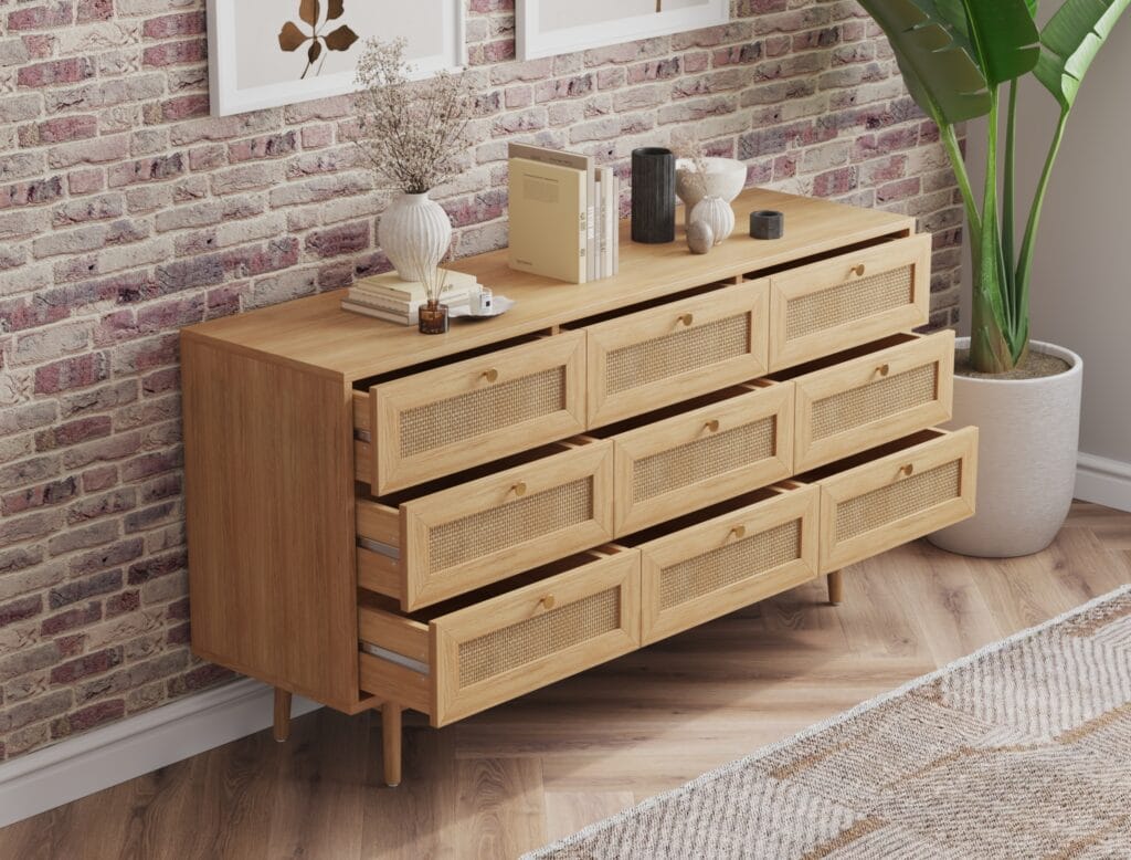 3D visualization of white chest of drawers