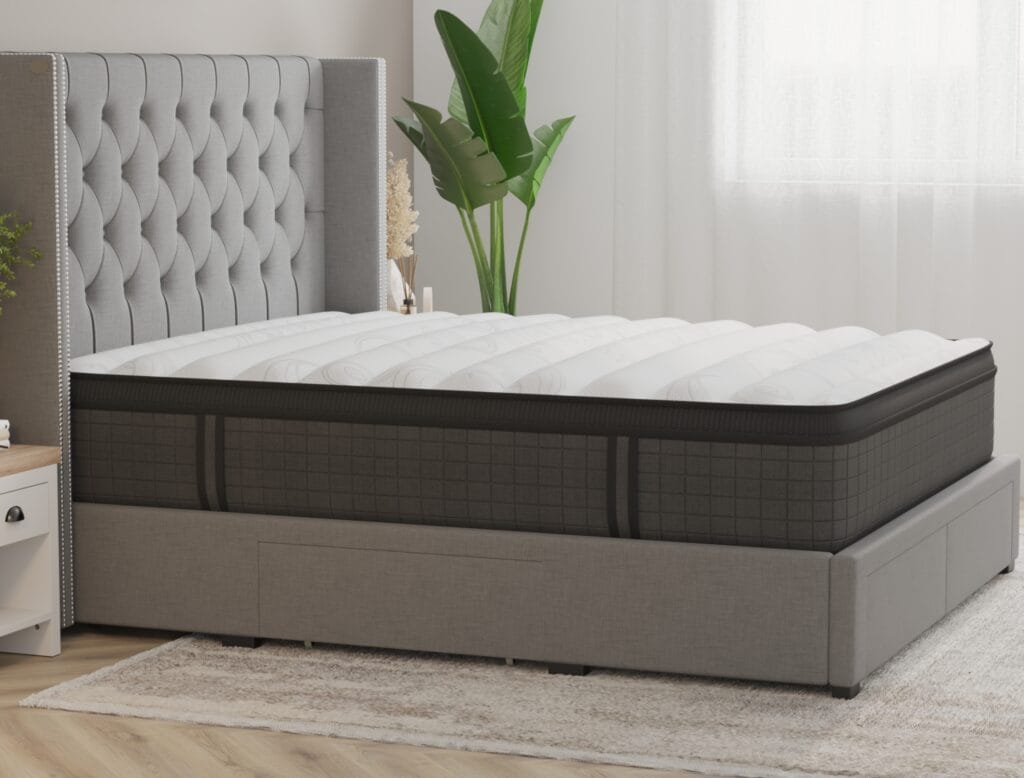 Comfortable mattress with modern design for bedroom interior