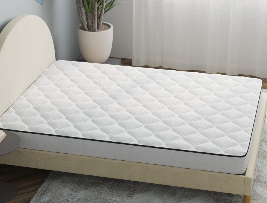 Comfortable mattress with modern design for bedroom interior