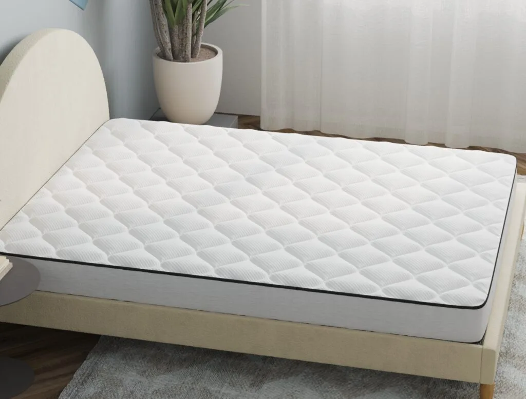 Comfortable mattress with modern design for bedroom interior