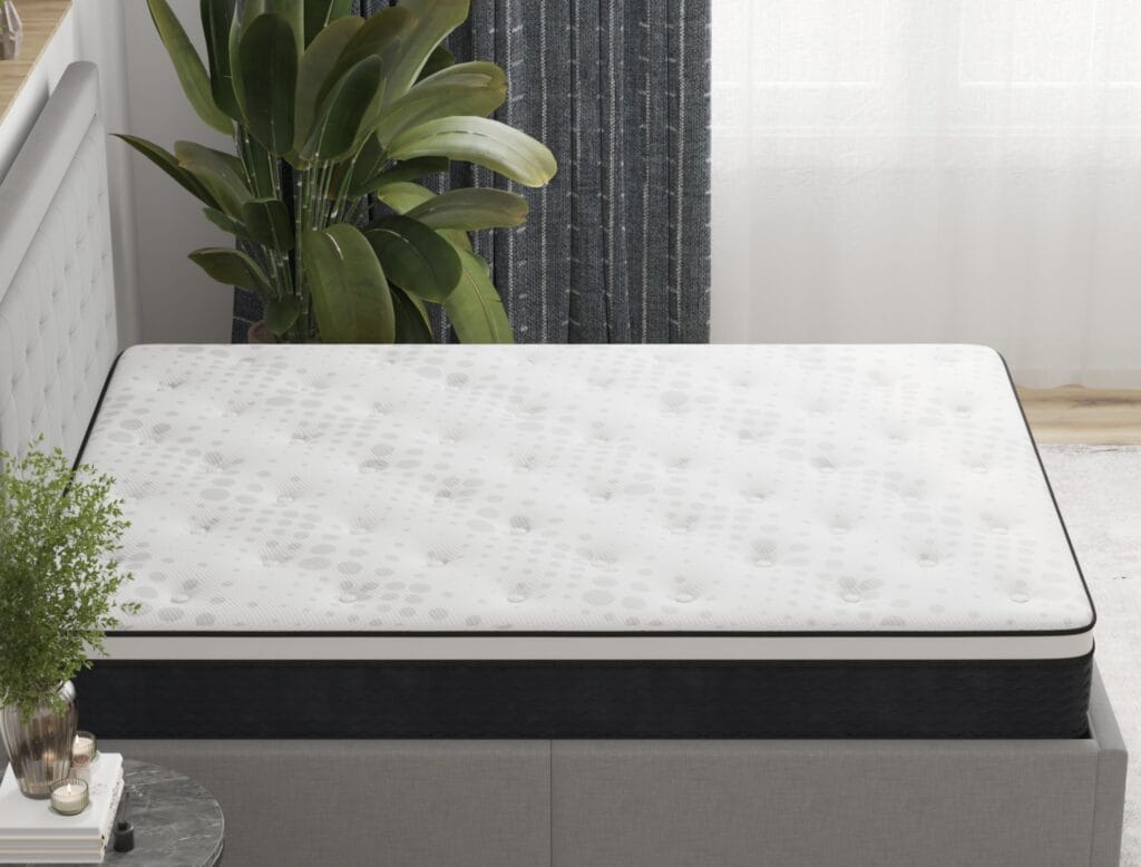 Comfortable mattress with modern design for bedroom interior