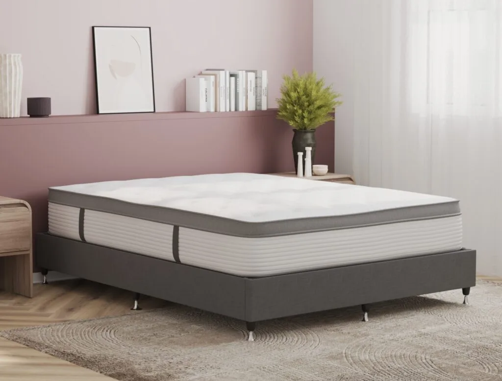 Comfortable mattress with modern design for bedroom interior
