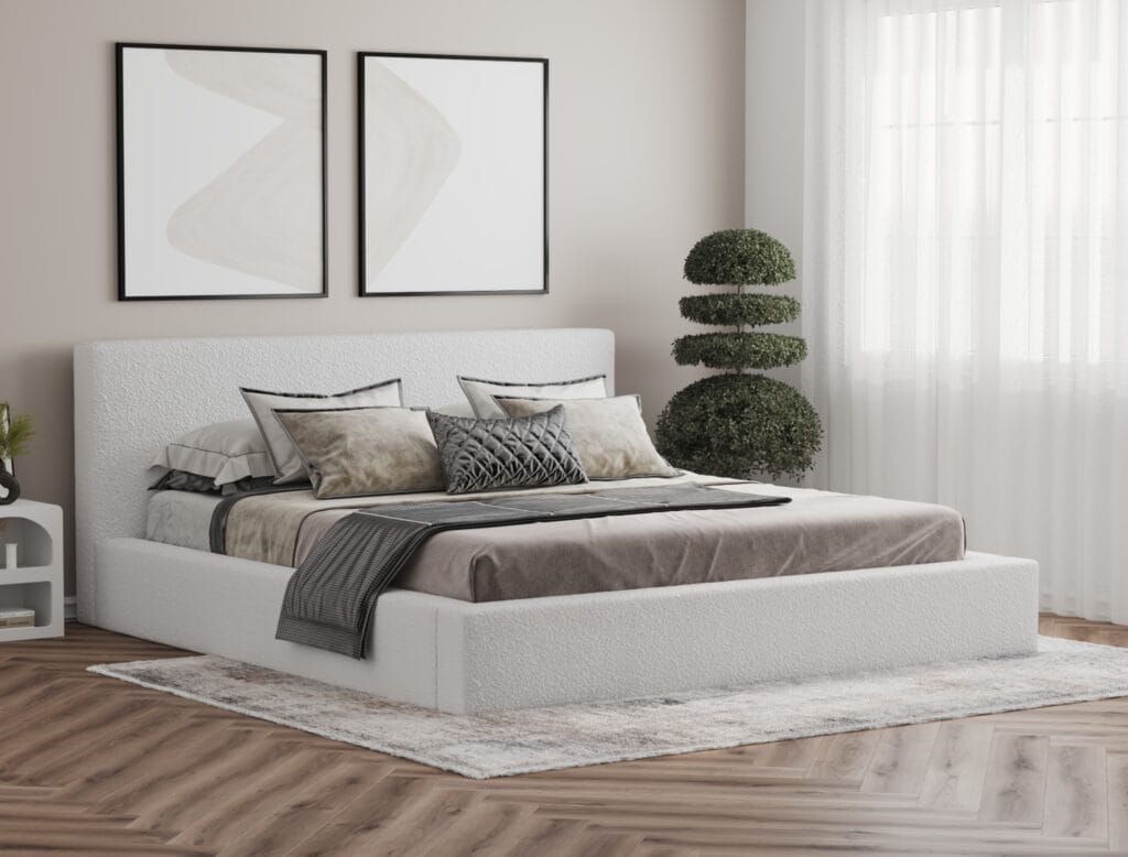 Modern bed frame 3D visualization