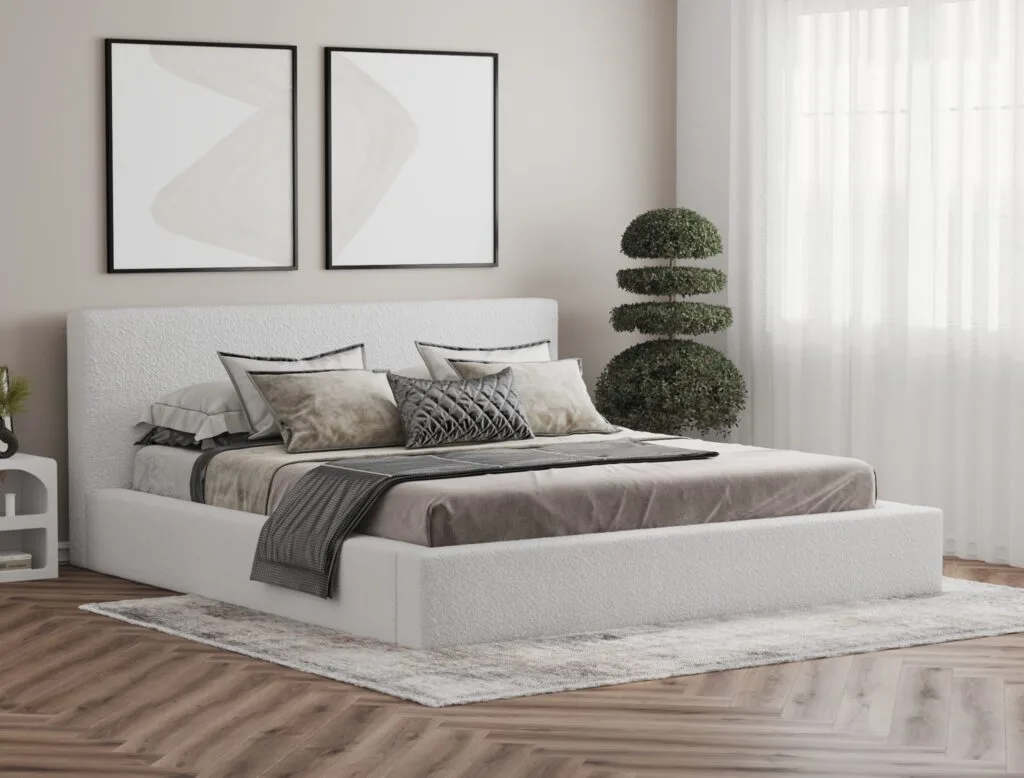 Modern bed frame 3D visualization