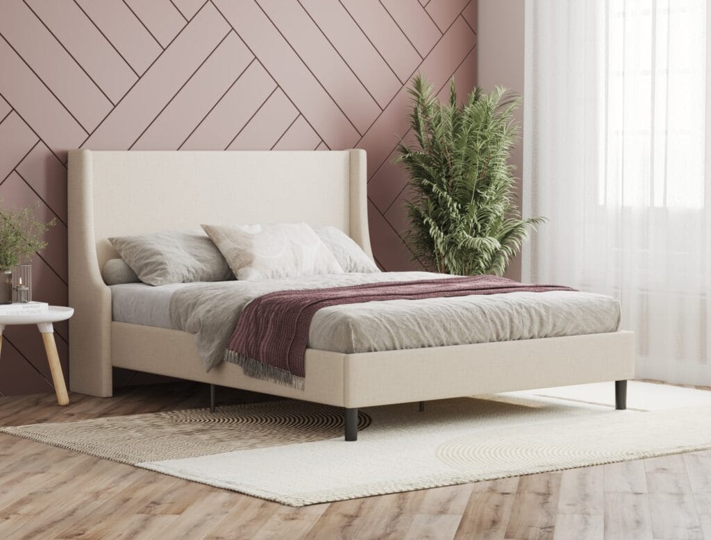 Modern bed frame 3D visualization