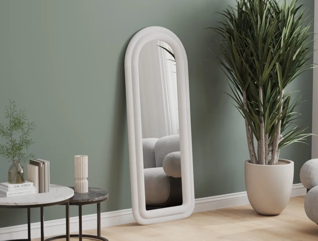 Modern full-length decorative mirror with unique frame design