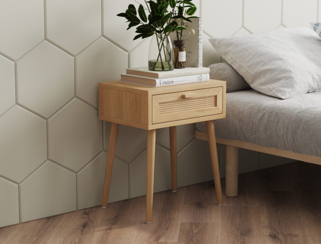 Oak nightstand with drawer