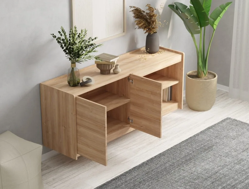 Scandinavian oak sideboard with storage