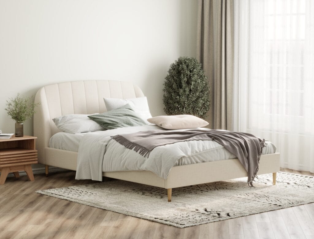 Modern bed frame 3D visualization