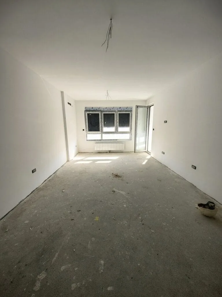 Unfinished living room before interior design and renovation