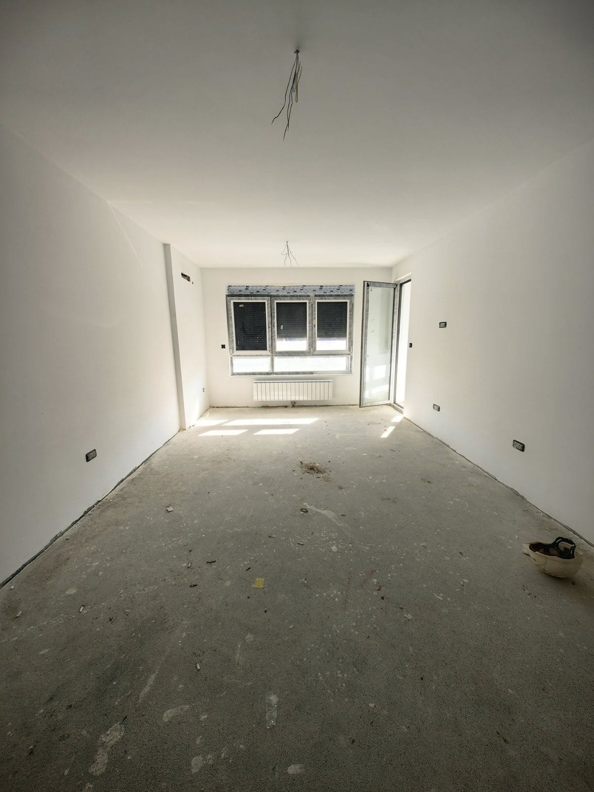 Unfinished living room before interior design and renovation