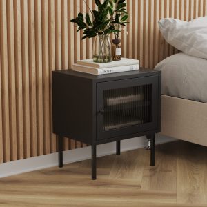 3D rendering of black nightstand - Intervibe studio