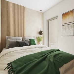 Cozy bedroom with layered bedding and natural textures – Intervibe Studio