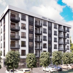 Modern residential building visualized from multiple angles