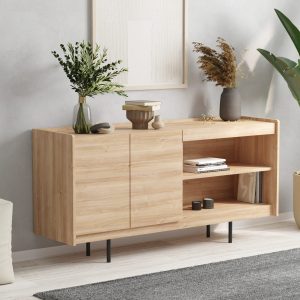 Scandinavian oak sideboard with storage space